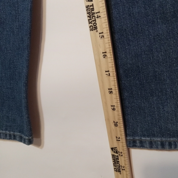 Y2K Western Hard Tail Jean Durable USA Cowgirl Mid Rise Mid Blue 26 Straight Zip - Picture 13 of 14